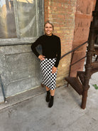 Check Knit Skirt-Skirts-pologram-The Silo Boutique, Women's Fashion Boutique Located in Warren and Grand Forks North Dakota