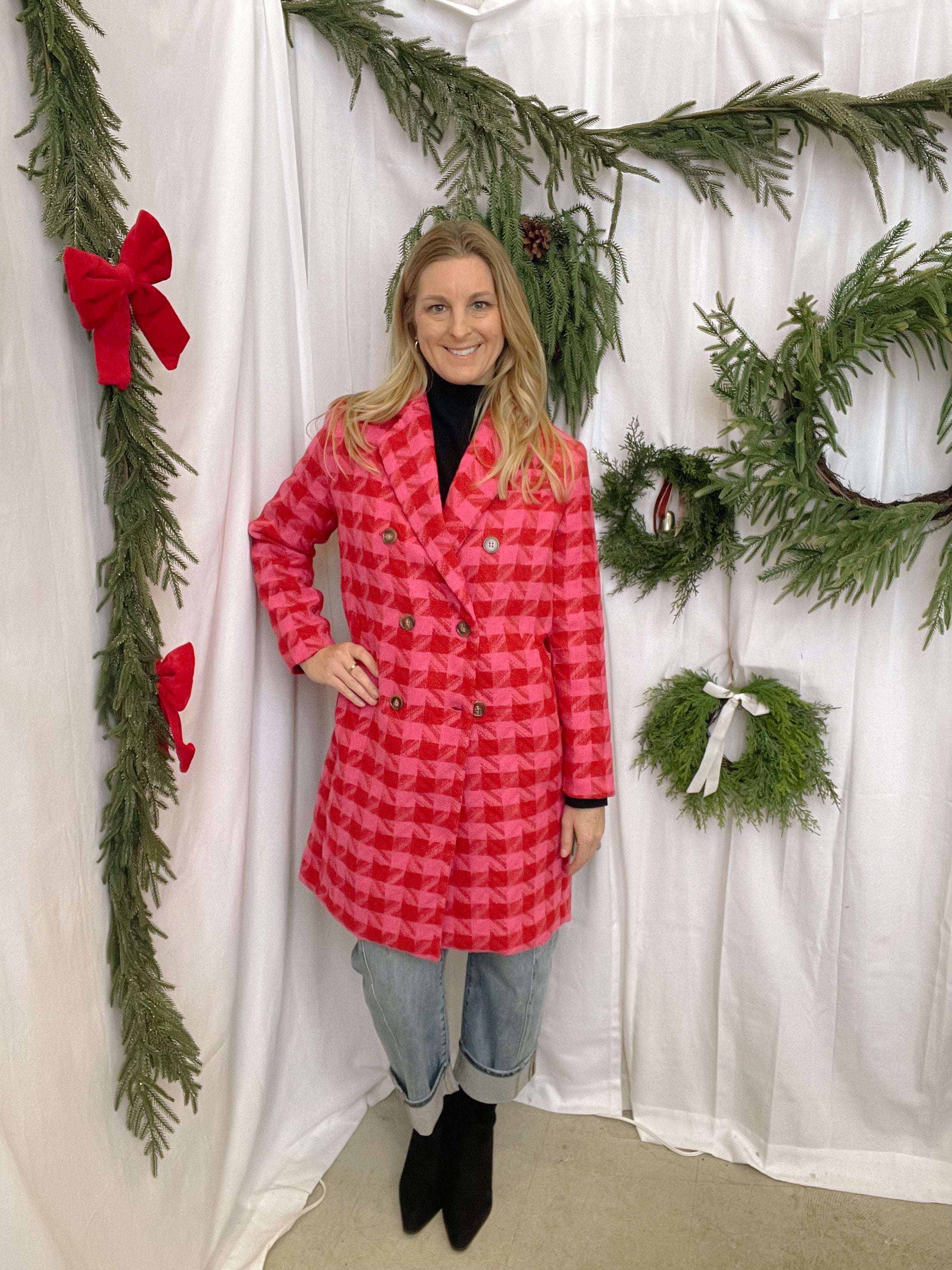 Davi Dani Pink Tweed Jacket-Coats & Jackets-davi-The Silo Boutique, Women's Fashion Boutique Located in Warren and Grand Forks North Dakota