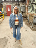 Denim Wash Quilted Jacket-Final Sale-Coats & Jackets-eesome-The Silo Boutique, Women's Fashion Boutique Located in Warren and Grand Forks North Dakota