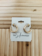 Double Layered Gold Hoop Earrings-earrings-Fame-The Silo Boutique, Women's Fashion Boutique Located in Warren and Grand Forks North Dakota