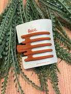 KAXI Wide Lay Down Claw Clip-Burnt Orange-Hair Accessories-zad-The Silo Boutique, Women's Fashion Boutique Located in Warren and Grand Forks North Dakota