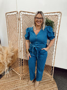 Bella Denim Washed Jumper-Final Sale Online Only-Jumpsuits & Rompers-skies are blue-The Silo Boutique, Women's Fashion Boutique Located in Warren and Grand Forks North Dakota