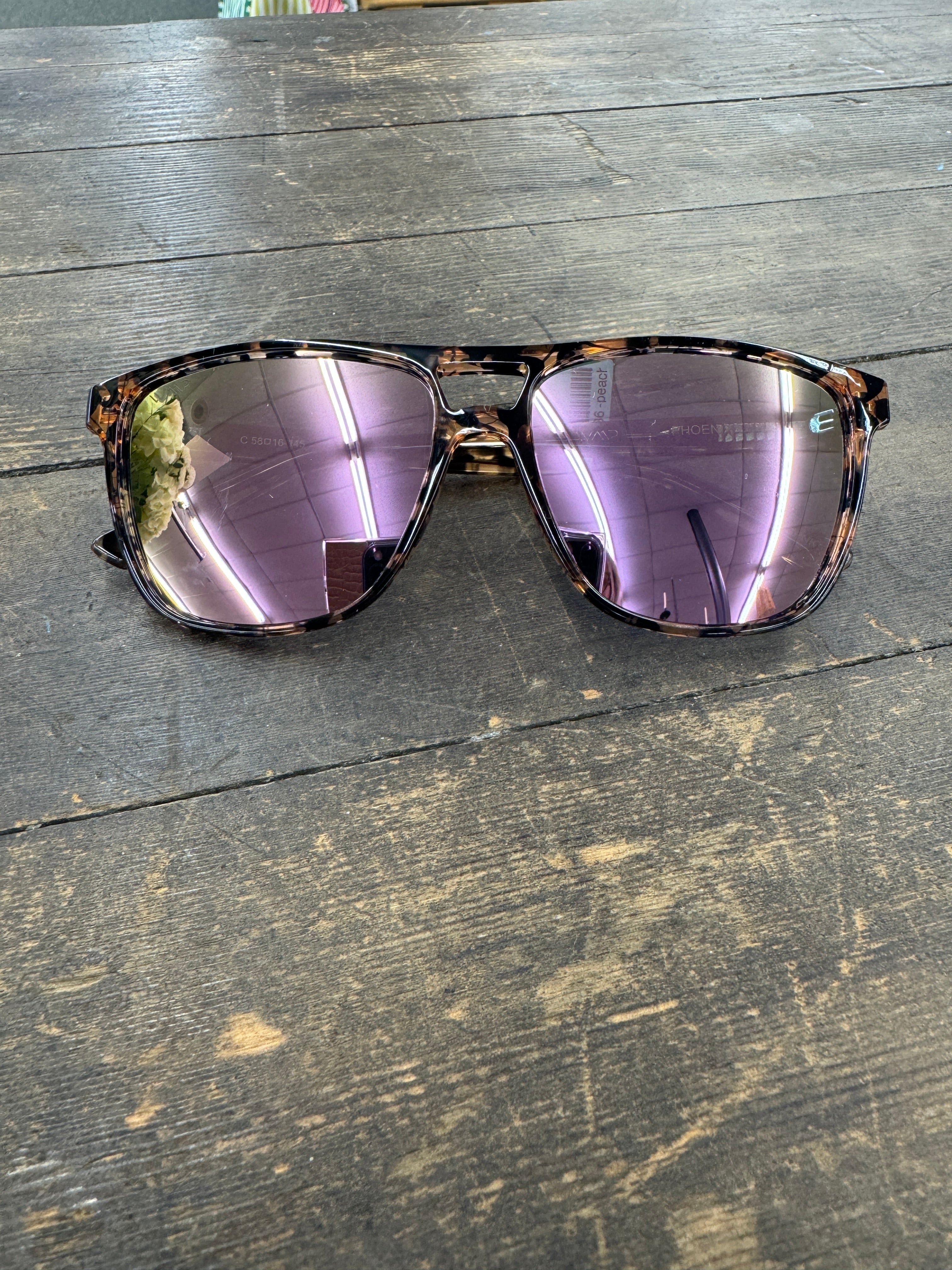 WMP Peach Lens Sunglasses-Sunglasses-wmp-The Silo Boutique, Women's Fashion Boutique Located in Warren and Grand Forks North Dakota