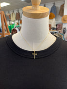 Rose Cross Necklace-Necklaces-Fame-The Silo Boutique, Women's Fashion Boutique Located in Warren and Grand Forks North Dakota