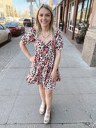 Sky Floral Print Dress-Final Sale Online Only-Jumpsuits & Rompers-she and sky-The Silo Boutique, Women's Fashion Boutique Located in Warren and Grand Forks North Dakota