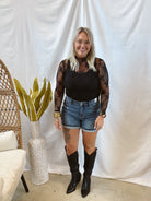 Rose Black Lace Top-Long Sleeve Tops-larose-The Silo Boutique, Women's Fashion Boutique Located in Warren and Grand Forks North Dakota