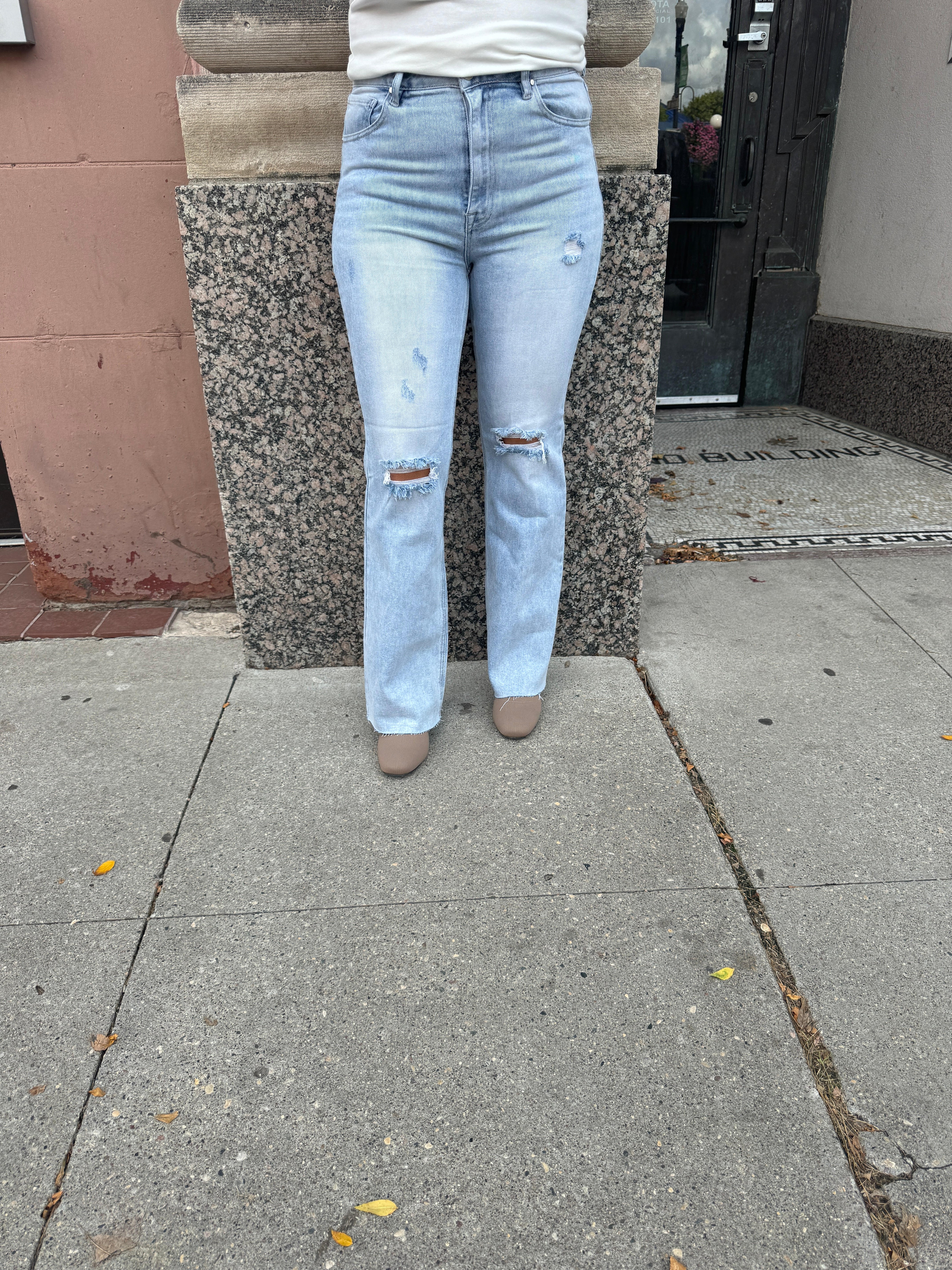 Risen Light Wash Flare Jeans-Jeans-risen-The Silo Boutique, Women's Fashion Boutique Located in Warren and Grand Forks North Dakota