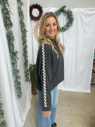 Fast Lane Mock Neck Sweatshirt-sweashirts-eesome-The Silo Boutique, Women's Fashion Boutique Located in Warren and Grand Forks North Dakota