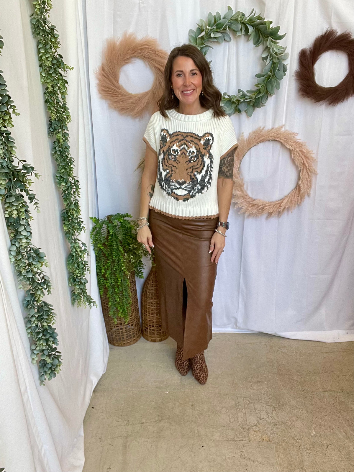 Retro Tiger Sweater-Sweaters-day-The Silo Boutique, Women's Fashion Boutique Located in Warren and Grand Forks North Dakota