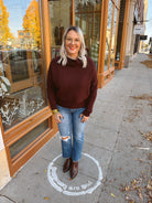 Chocolate Ivy Slouch Sweater-Final Sale-Sweaters-bluivy-The Silo Boutique, Women's Fashion Boutique Located in Warren and Grand Forks North Dakota