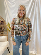 Floral Mesh Long Sleeve Top-Black Mix-Final Sale-Long Sleeve Tops-promesa-The Silo Boutique, Women's Fashion Boutique Located in Warren and Grand Forks North Dakota