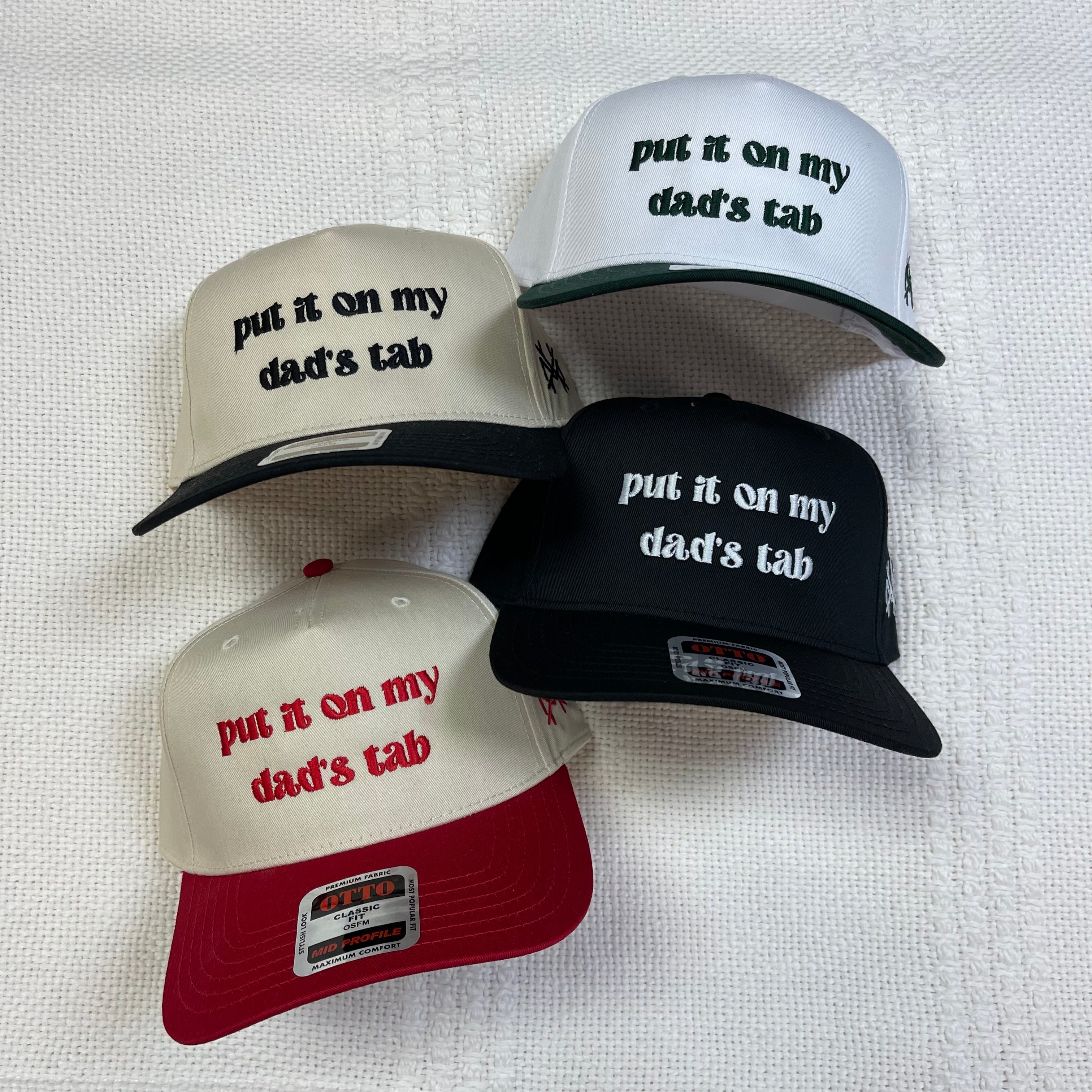 Put it on My Dad's Tab Hat-Hats-mad hatter co-The Silo Boutique, Women's Fashion Boutique Located in Warren and Grand Forks North Dakota