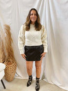 Black Leather Skort-Skirts-mono b-The Silo Boutique, Women's Fashion Boutique Located in Warren and Grand Forks North Dakota