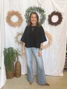 Quinn Quarter Sleeve Cardigan-Black-Sweaters-hyfve-The Silo Boutique, Women's Fashion Boutique Located in Warren and Grand Forks North Dakota