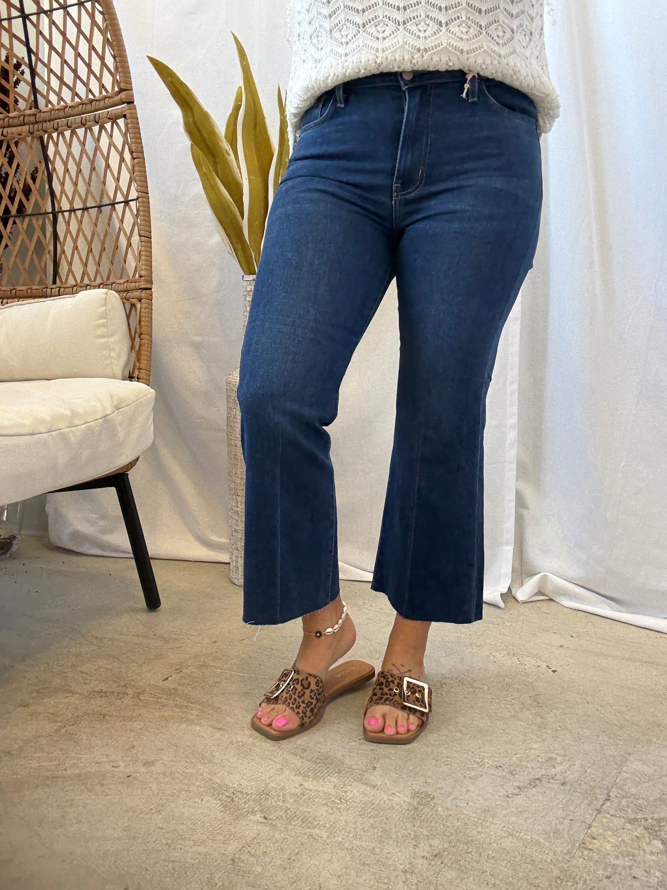 LTJ Sicily Crop Dark Wash Jeans-Jeans-Letters to Juliet-The Silo Boutique, Women's Fashion Boutique Located in Warren and Grand Forks North Dakota