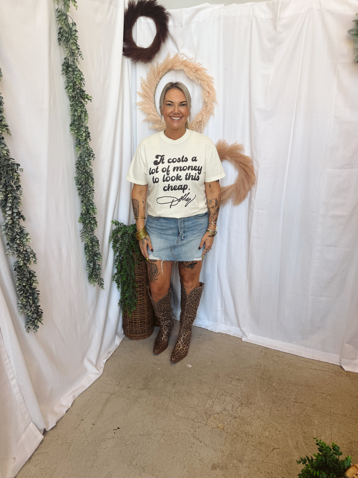 Cost a Lot Graphic Tee-Ivory-Graphic Tees-birdies-The Silo Boutique, Women's Fashion Boutique Located in Warren and Grand Forks North Dakota