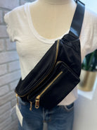Black Nylon Fanny Purse-Final Sale-Purses-Fame-The Silo Boutique, Women's Fashion Boutique Located in Warren and Grand Forks North Dakota