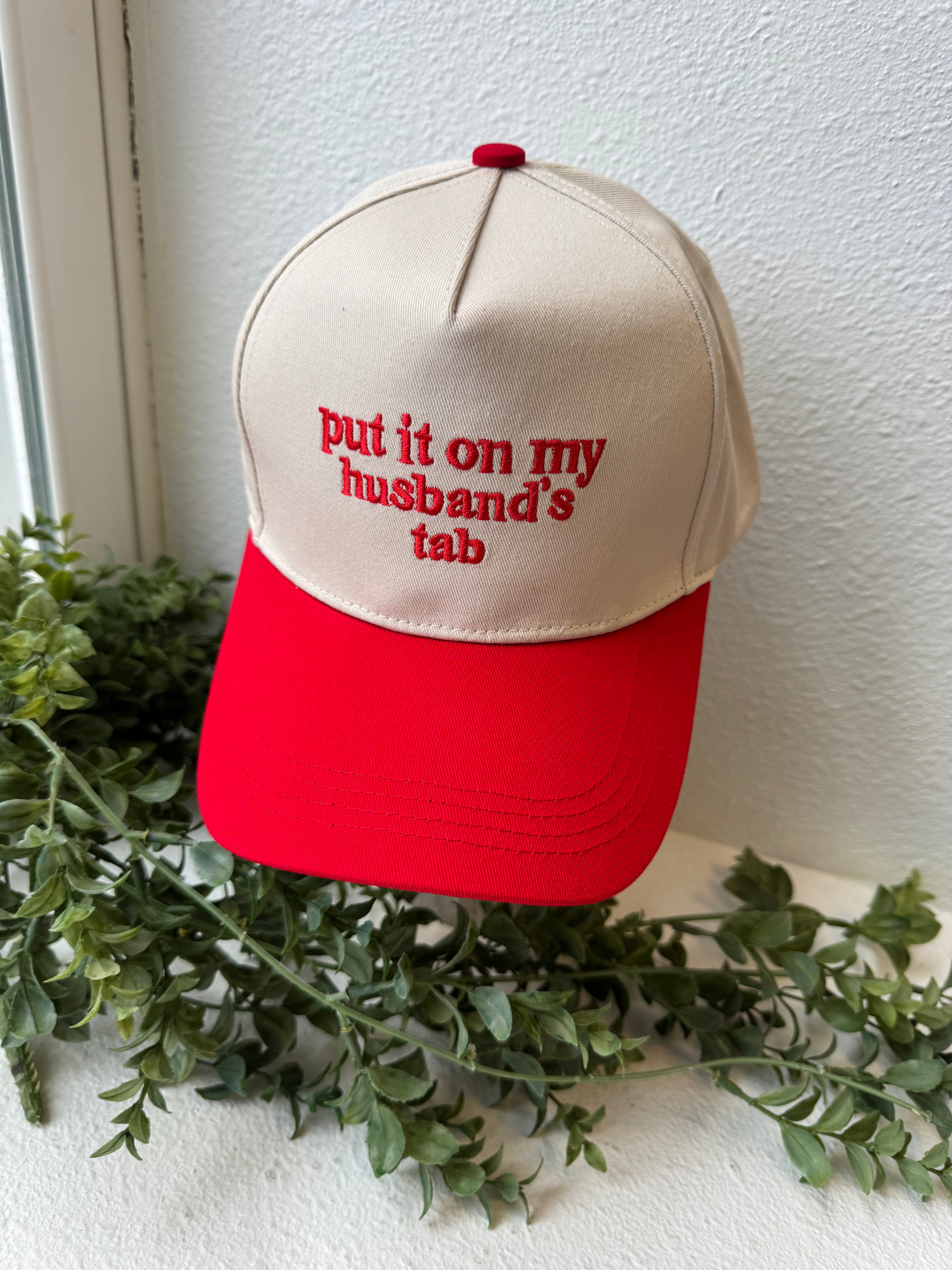 Zen Put it on My Husband's Tab Hat-Red-Hats-Zenana-The Silo Boutique, Women's Fashion Boutique Located in Warren and Grand Forks North Dakota