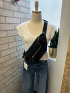 Black Nylon Fanny Purse-Final Sale-Purses-Fame-The Silo Boutique, Women's Fashion Boutique Located in Warren and Grand Forks North Dakota