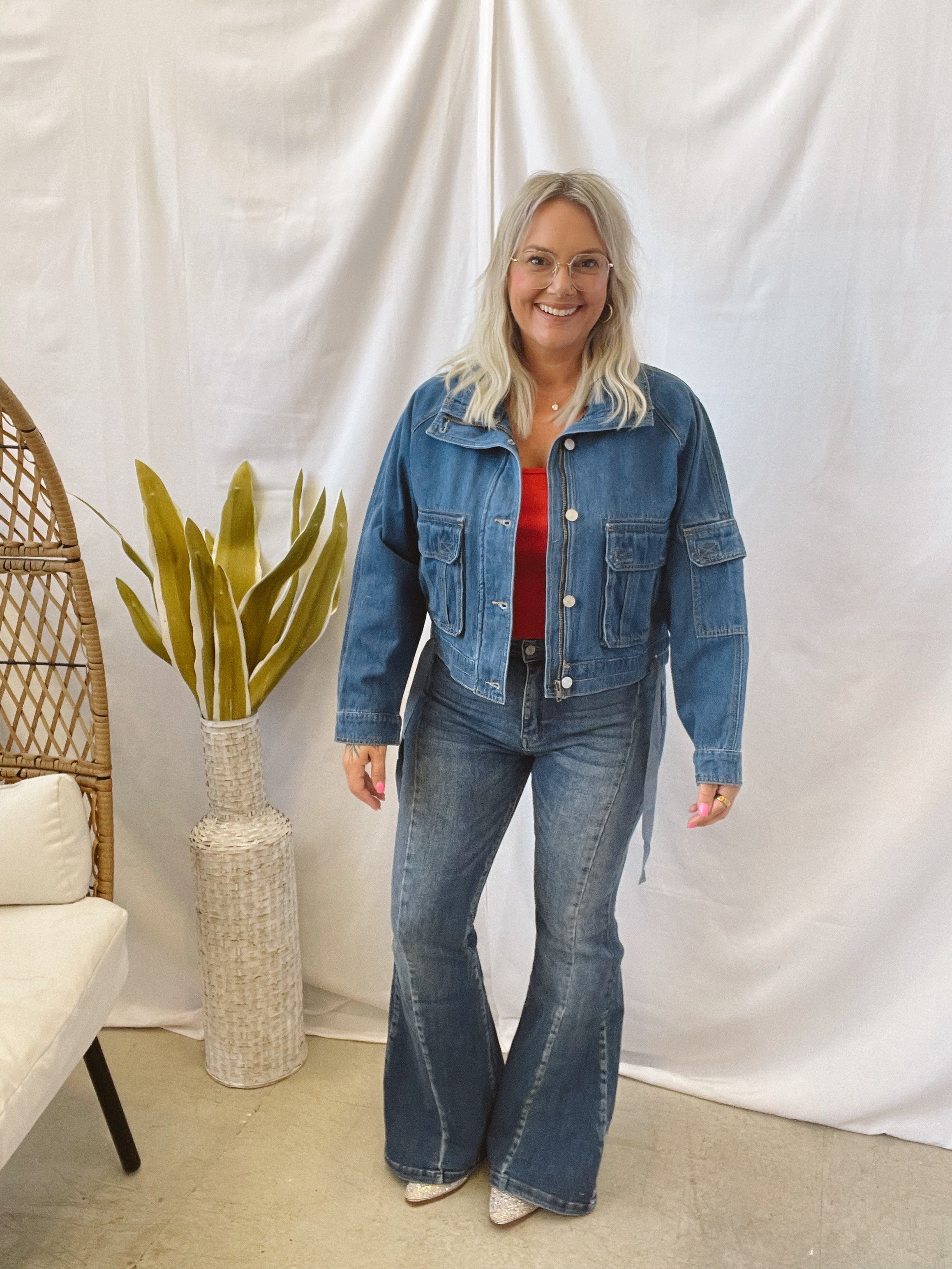 KanCan Denim Windbreaker Jacket-Final Sale-Coats & Jackets-Kancan-The Silo Boutique, Women's Fashion Boutique Located in Warren and Grand Forks North Dakota