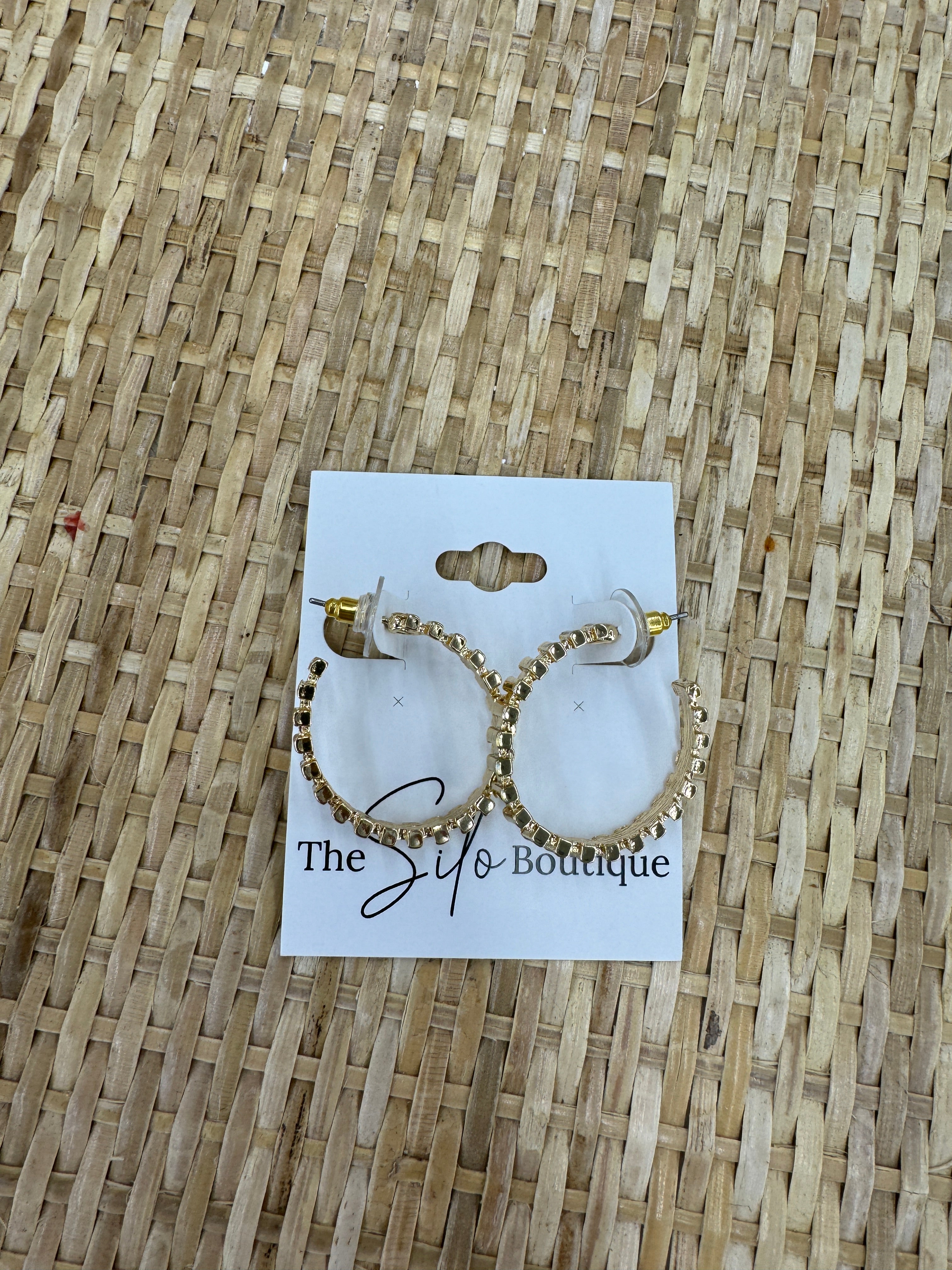 Kenze Medium Gold Hoop Earrings-earrings-kennze-The Silo Boutique, Women's Fashion Boutique Located in Warren and Grand Forks North Dakota