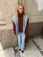 Mariana Oversized Quilted Denim Vest-vests-aaron and amber-The Silo Boutique, Women's Fashion Boutique Located in Warren and Grand Forks North Dakota