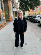 Waffle Knit Best Set Ever-Black-Outfit Sets-tea and Rose-The Silo Boutique, Women's Fashion Boutique Located in Warren and Grand Forks North Dakota