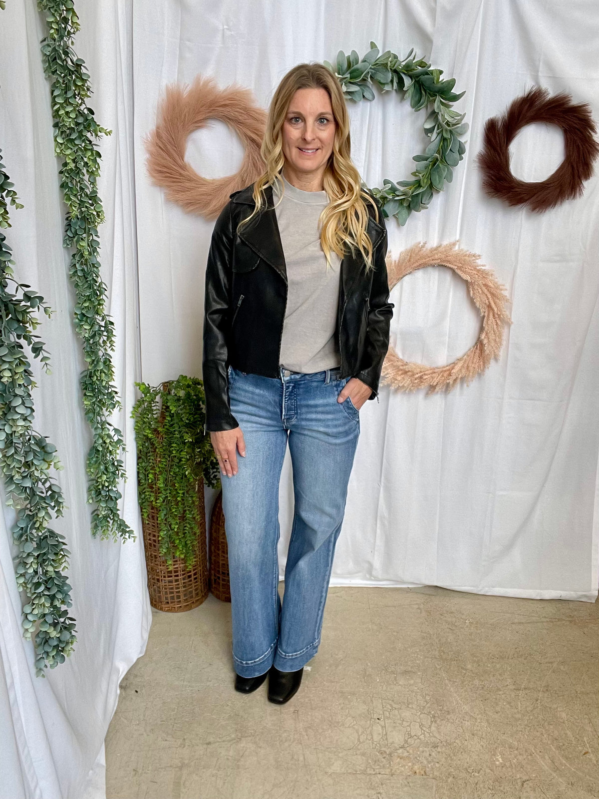Skies Distressed Moto Jacket-Black-Coats & Jackets-skies are blue-The Silo Boutique, Women's Fashion Boutique Located in Warren and Grand Forks North Dakota