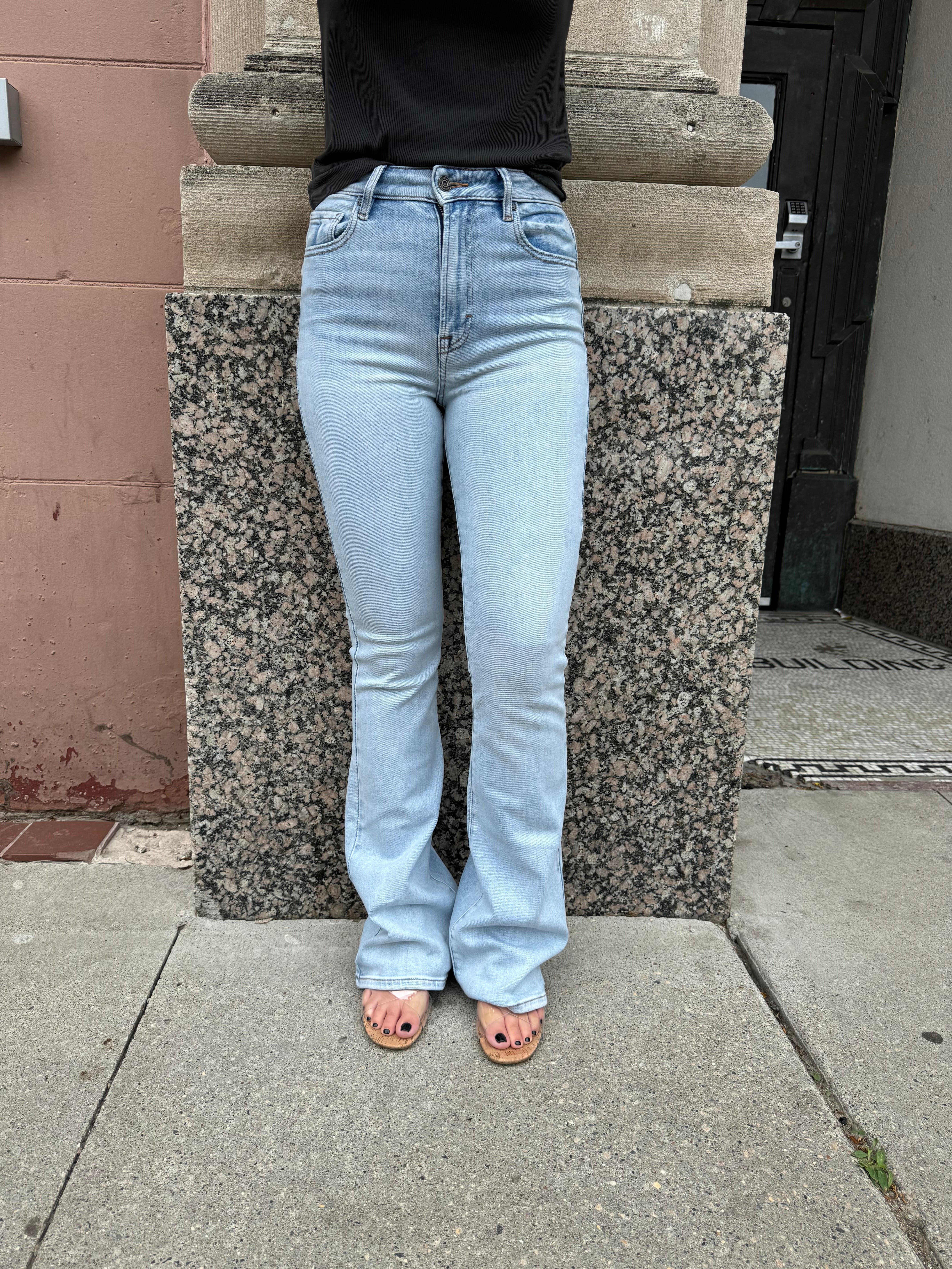 Hidden Happi Light Wash Flare Jeans-Final Sale-Jeans-hidden-The Silo Boutique, Women's Fashion Boutique Located in Warren and Grand Forks North Dakota