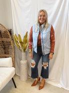 Denim Puffer Vest-Final Sale-Vests-hem and thread-The Silo Boutique, Women's Fashion Boutique Located in Warren and Grand Forks North Dakota