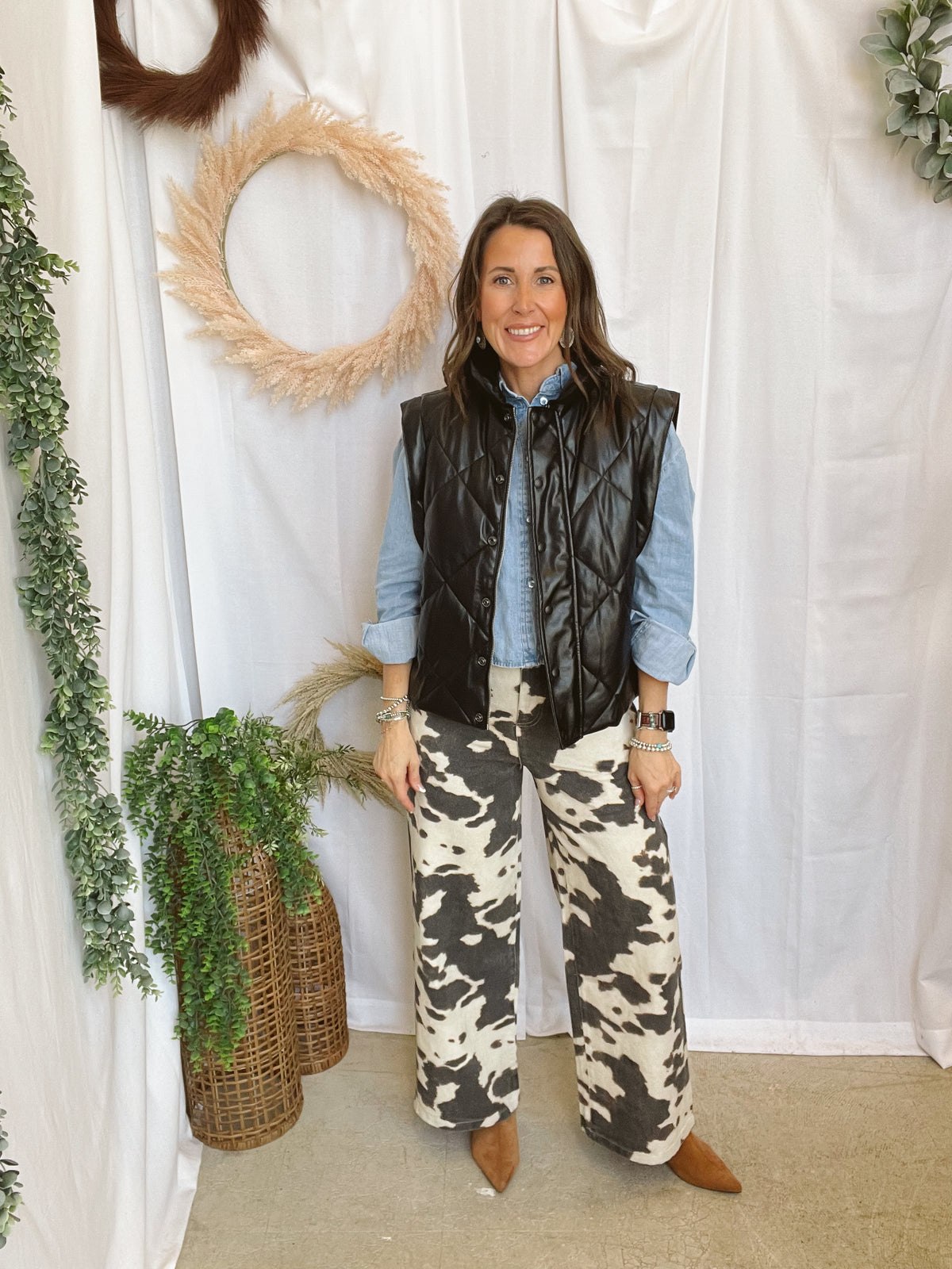 Carissa Cow Print Jeans-Jeans-hyfve-The Silo Boutique, Women's Fashion Boutique Located in Warren and Grand Forks North Dakota