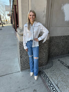 Risen Medium Wash Destructed Flare Jeans-Jeans-risen-The Silo Boutique, Women's Fashion Boutique Located in Warren and Grand Forks North Dakota