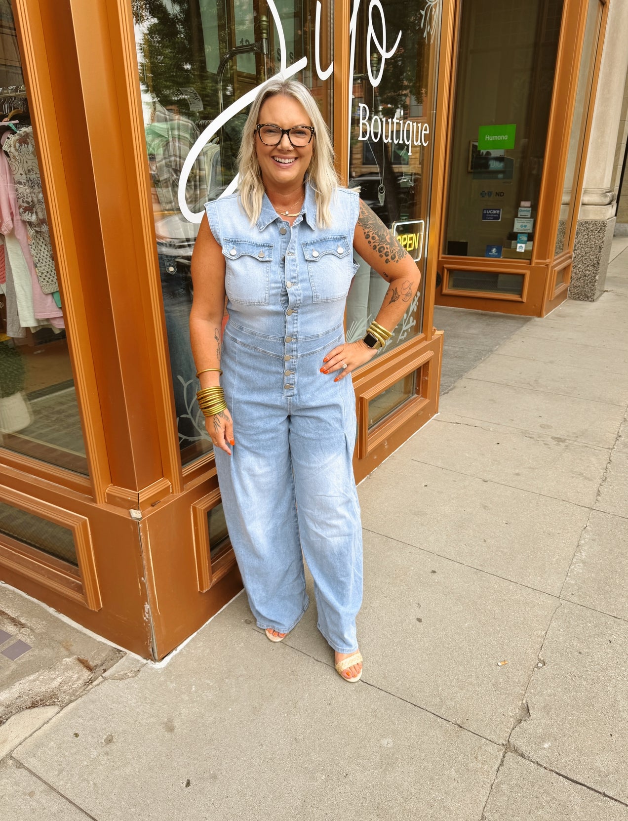 Oh I Love It Denim Button-Up Jumpsuit-Final Sale Online Only-Jumpsuits & Rompers-destash-The Silo Boutique, Women's Fashion Boutique Located in Warren and Grand Forks North Dakota