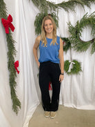 Rae Mode Piped Black Pants-Pants-rae mode-The Silo Boutique, Women's Fashion Boutique Located in Warren and Grand Forks North Dakota