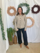 Sandy Lace Trim Cardigan-Oatmeal-Cardigans-blu pepper-The Silo Boutique, Women's Fashion Boutique Located in Warren and Grand Forks North Dakota