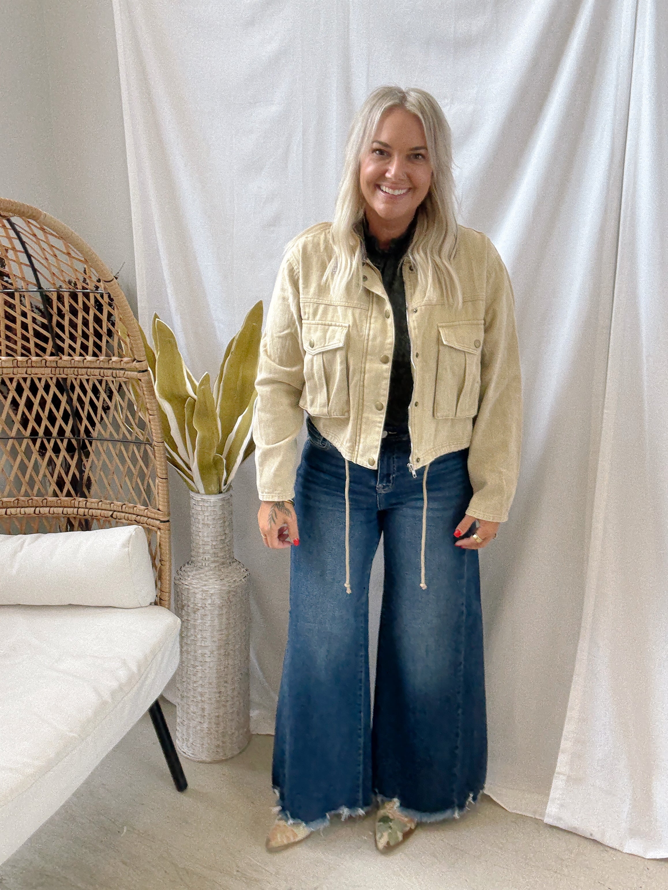 Risen Ankle Wide Leg Dark Jeans-Jeans-risen-The Silo Boutique, Women's Fashion Boutique Located in Warren and Grand Forks North Dakota