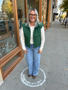 Green Quilted Vest-Vests-Zenana-The Silo Boutique, Women's Fashion Boutique Located in Warren and Grand Forks North Dakota