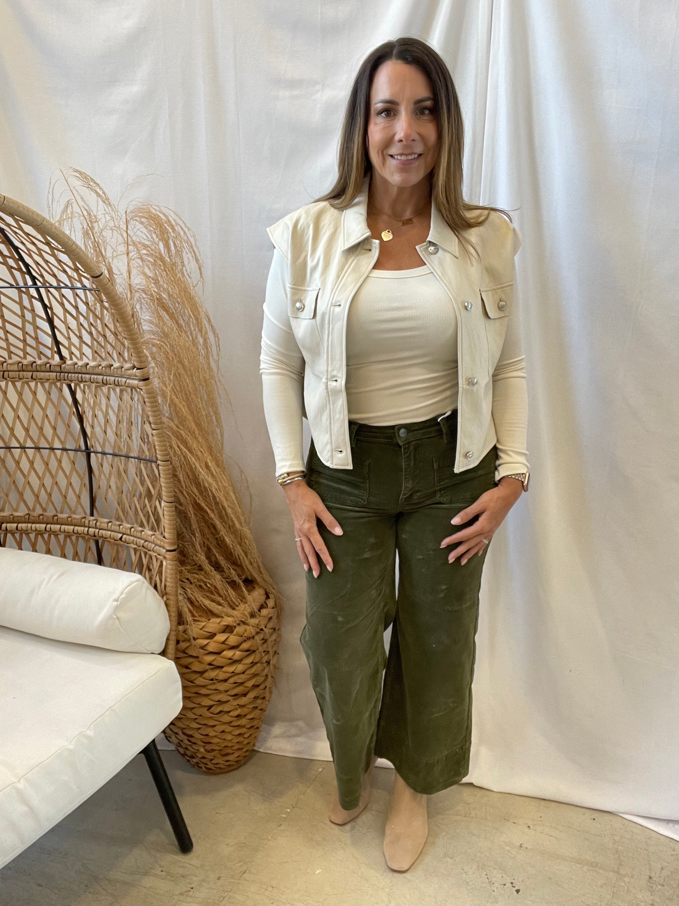 Risen Corduroy Olive Jeans-Final Sale-Jeans-risen-The Silo Boutique, Women's Fashion Boutique Located in Warren and Grand Forks North Dakota