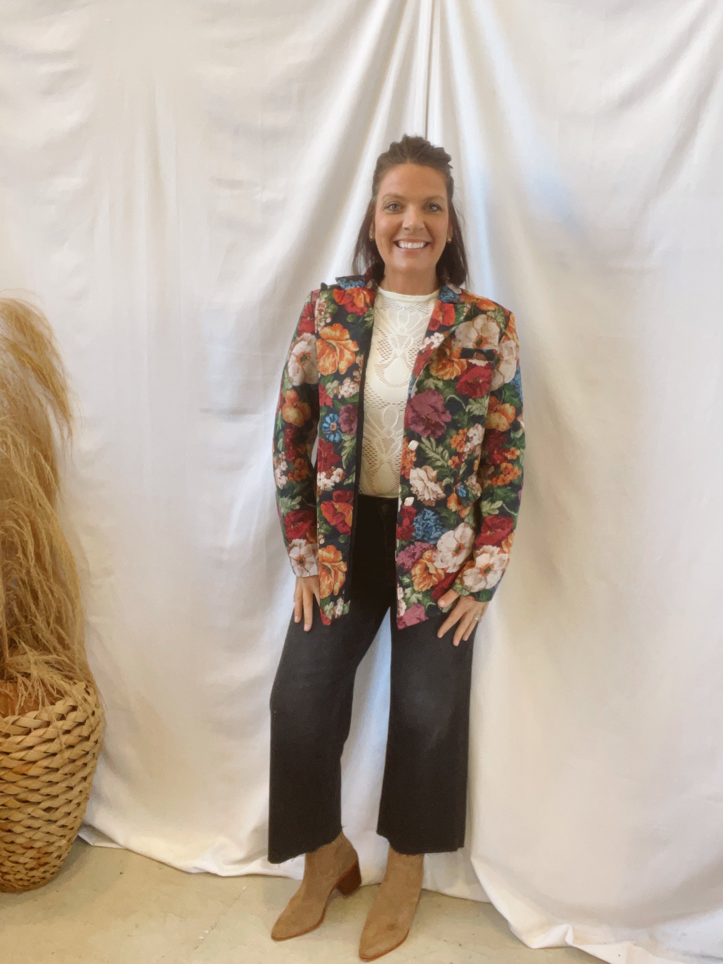 Floral Heritage Blazer-Final Sale-Blazers-entro-The Silo Boutique, Women's Fashion Boutique Located in Warren and Grand Forks North Dakota