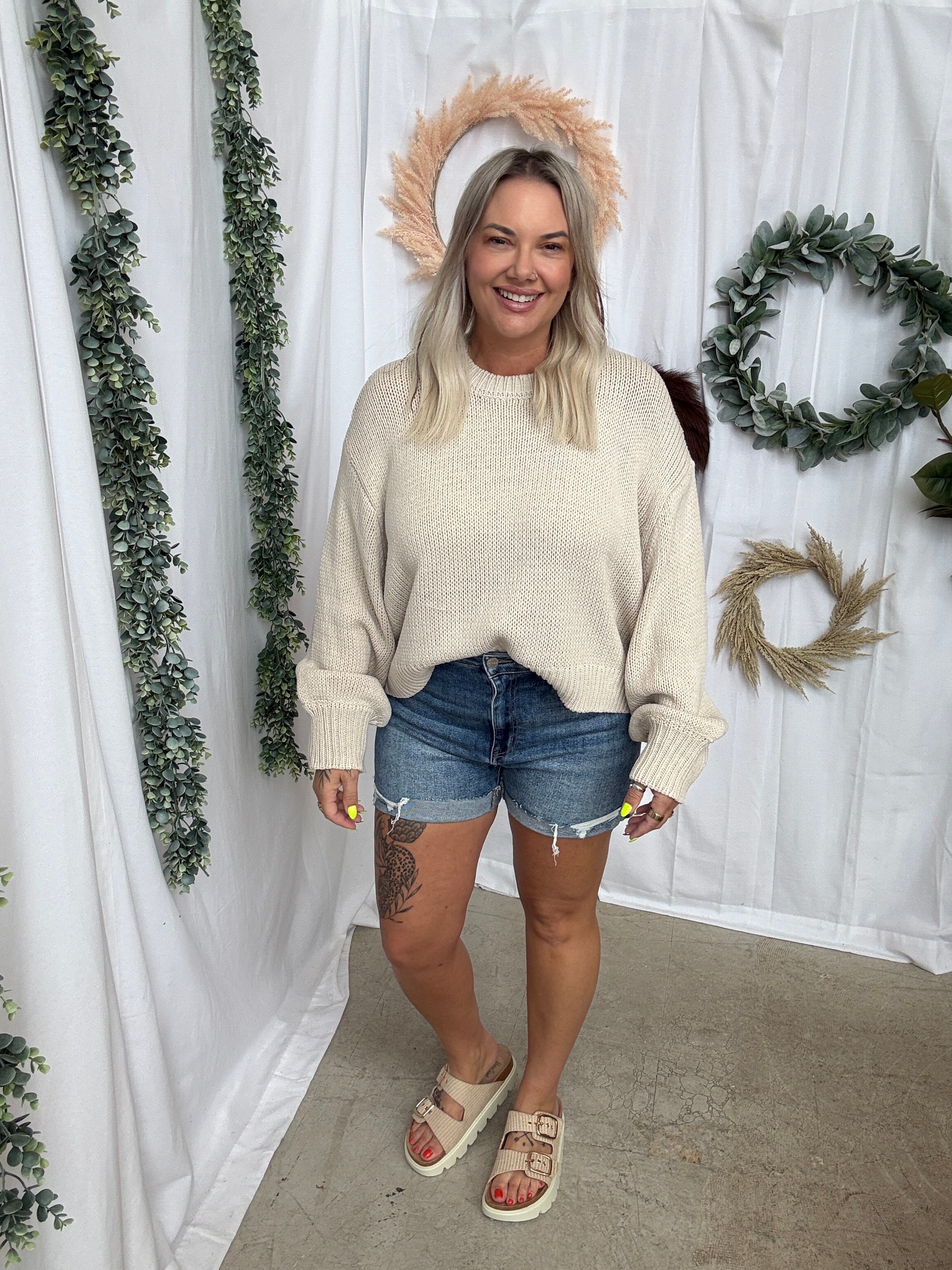 Risen Ripped Hem Shorts-Shorts-risen-The Silo Boutique, Women's Fashion Boutique Located in Warren and Grand Forks North Dakota