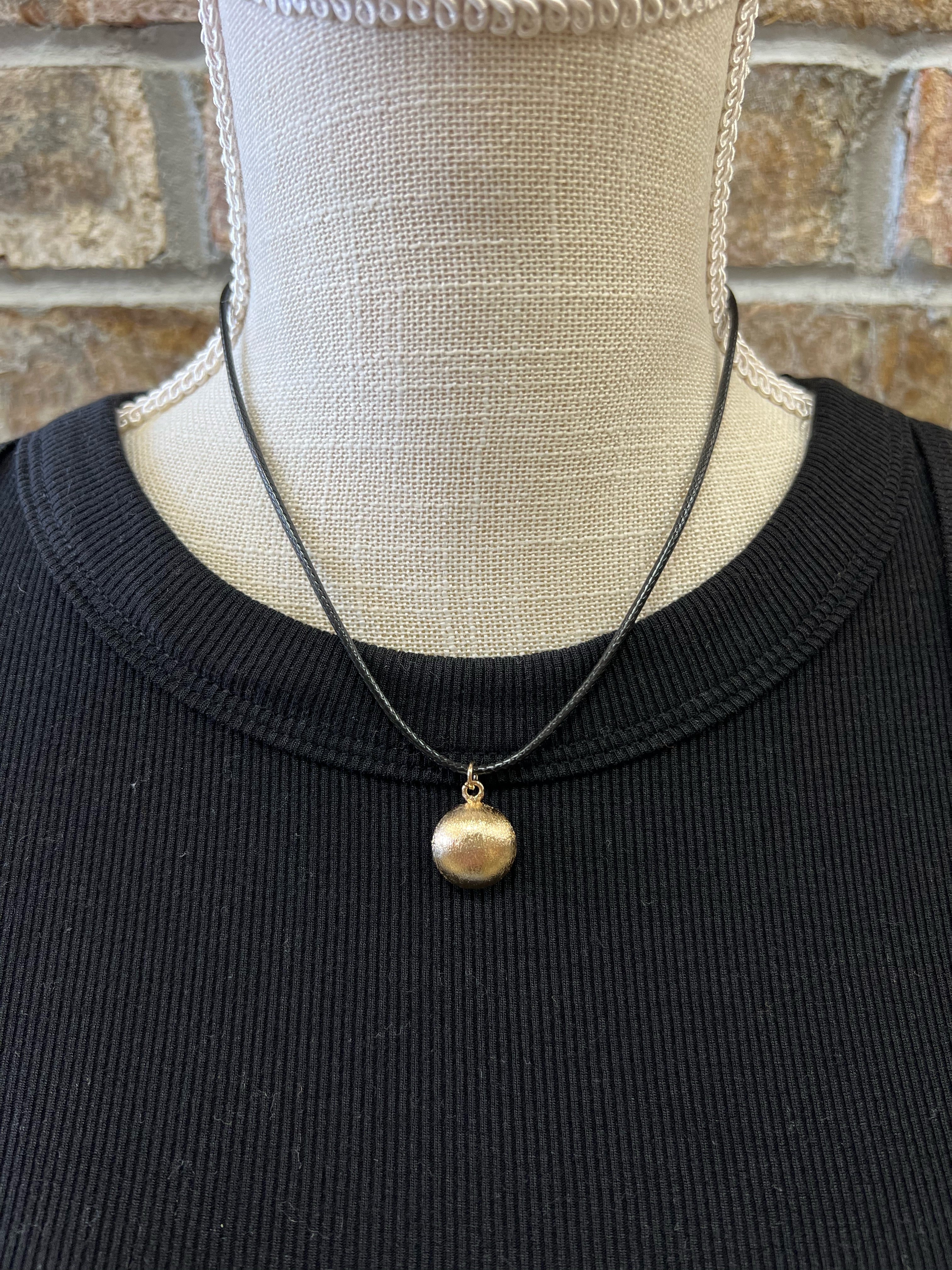 Ball Pendant Thread Necklace-Necklaces-Fame-The Silo Boutique, Women's Fashion Boutique Located in Warren and Grand Forks North Dakota