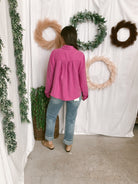 Orchid Woven Shirt-Long Sleeve Tops-entro-The Silo Boutique, Women's Fashion Boutique Located in Warren and Grand Forks North Dakota