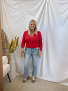 Mica Yoke Capri Blue Bootcut Jeans-Jeans-mica-The Silo Boutique, Women's Fashion Boutique Located in Warren and Grand Forks North Dakota