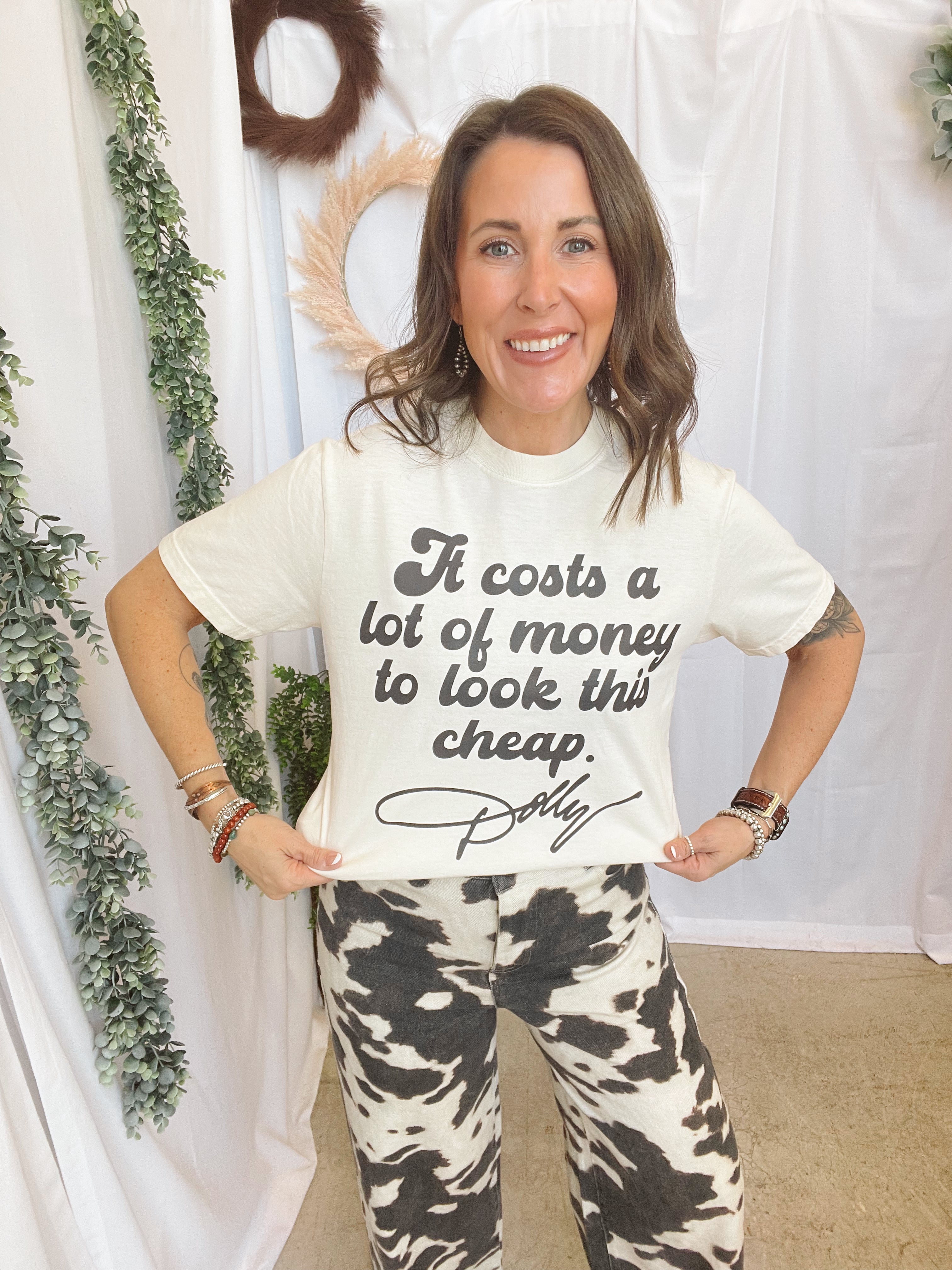 Cost a Lot Graphic Tee-Ivory-Graphic Tees-birdies-The Silo Boutique, Women's Fashion Boutique Located in Warren and Grand Forks North Dakota
