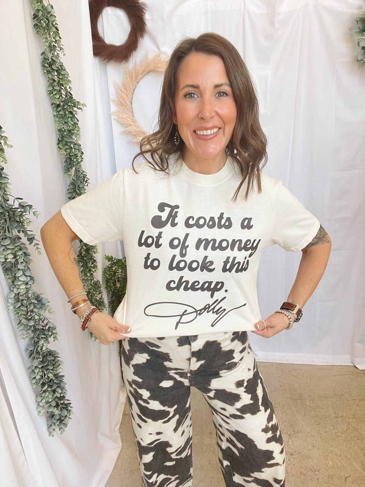 Cost a Lot Graphic Tee-Ivory-Graphic Tees-birdies-The Silo Boutique, Women's Fashion Boutique Located in Warren and Grand Forks North Dakota