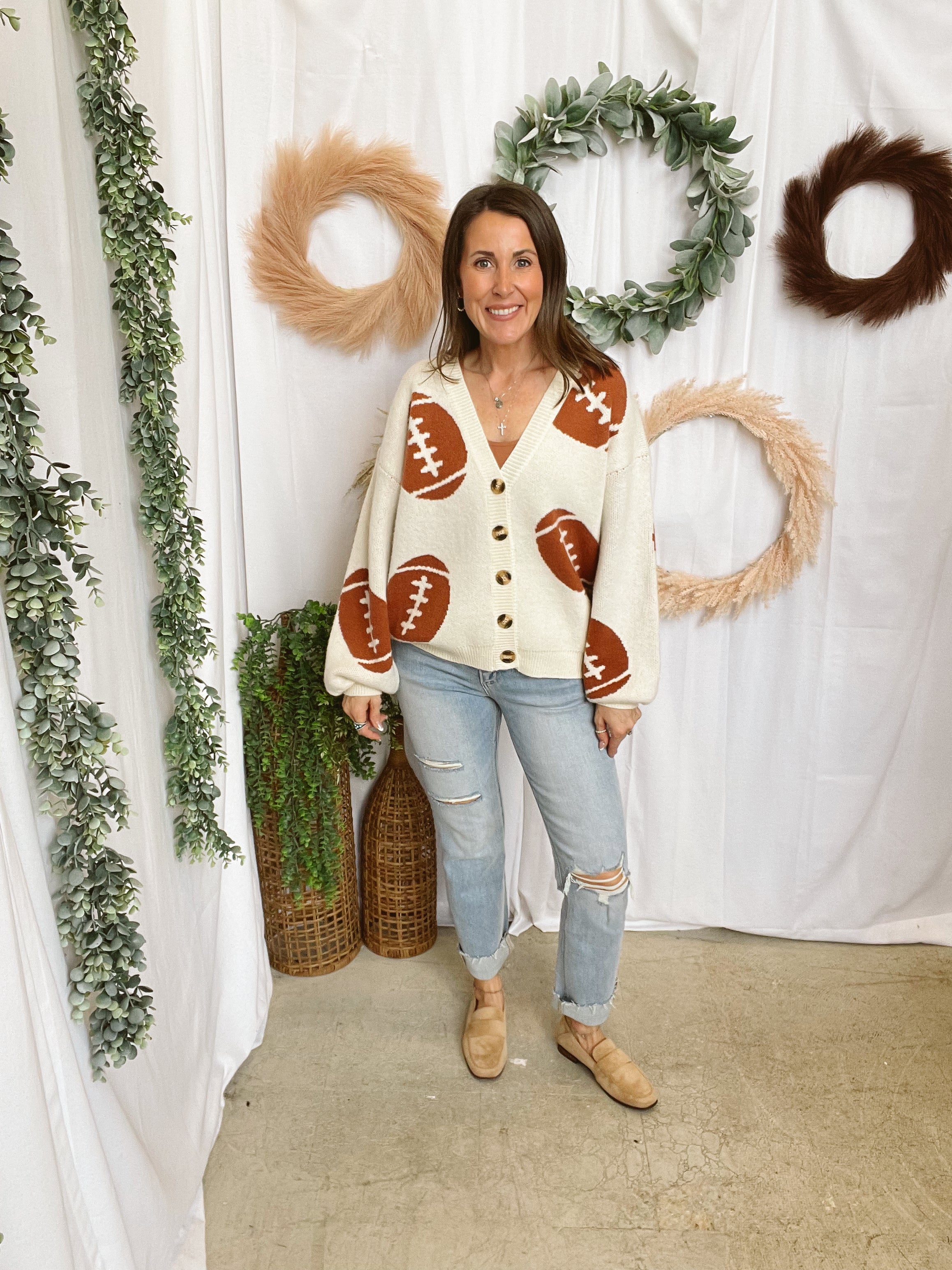 Soft and Cozy Football Cardigan-Cardigans-mello-The Silo Boutique, Women's Fashion Boutique Located in Warren and Grand Forks North Dakota