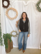 Geo Quilted Vest-Black-Vests-hyfve-The Silo Boutique, Women's Fashion Boutique Located in Warren and Grand Forks North Dakota