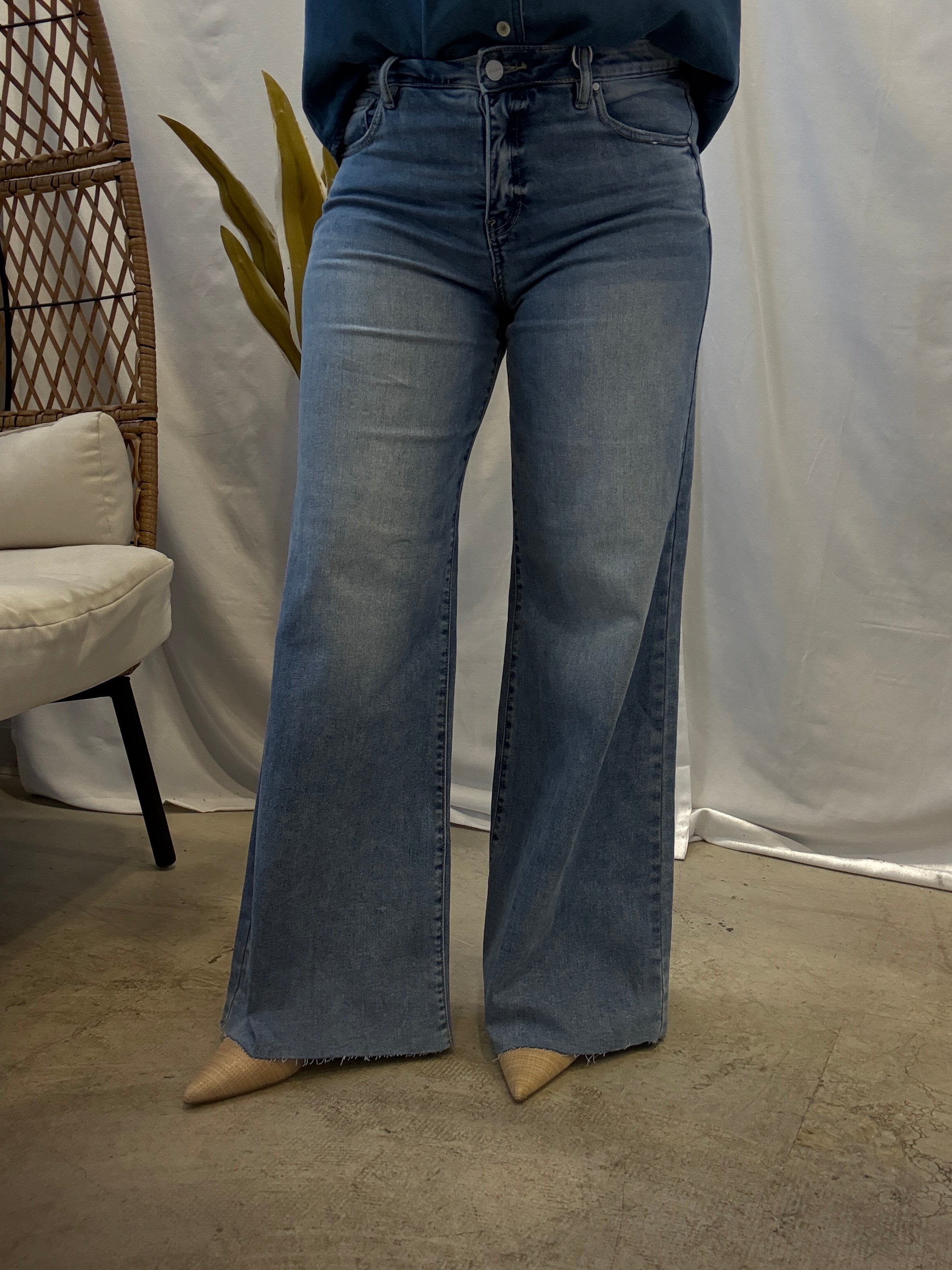 Risen Light Wash Ankle Pallazo Jeans-Final Sale-Jeans-risen-The Silo Boutique, Women's Fashion Boutique Located in Warren and Grand Forks North Dakota