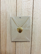 Brushed Gold Heart Necklace-Necklaces-Fame-The Silo Boutique, Women's Fashion Boutique Located in Warren and Grand Forks North Dakota