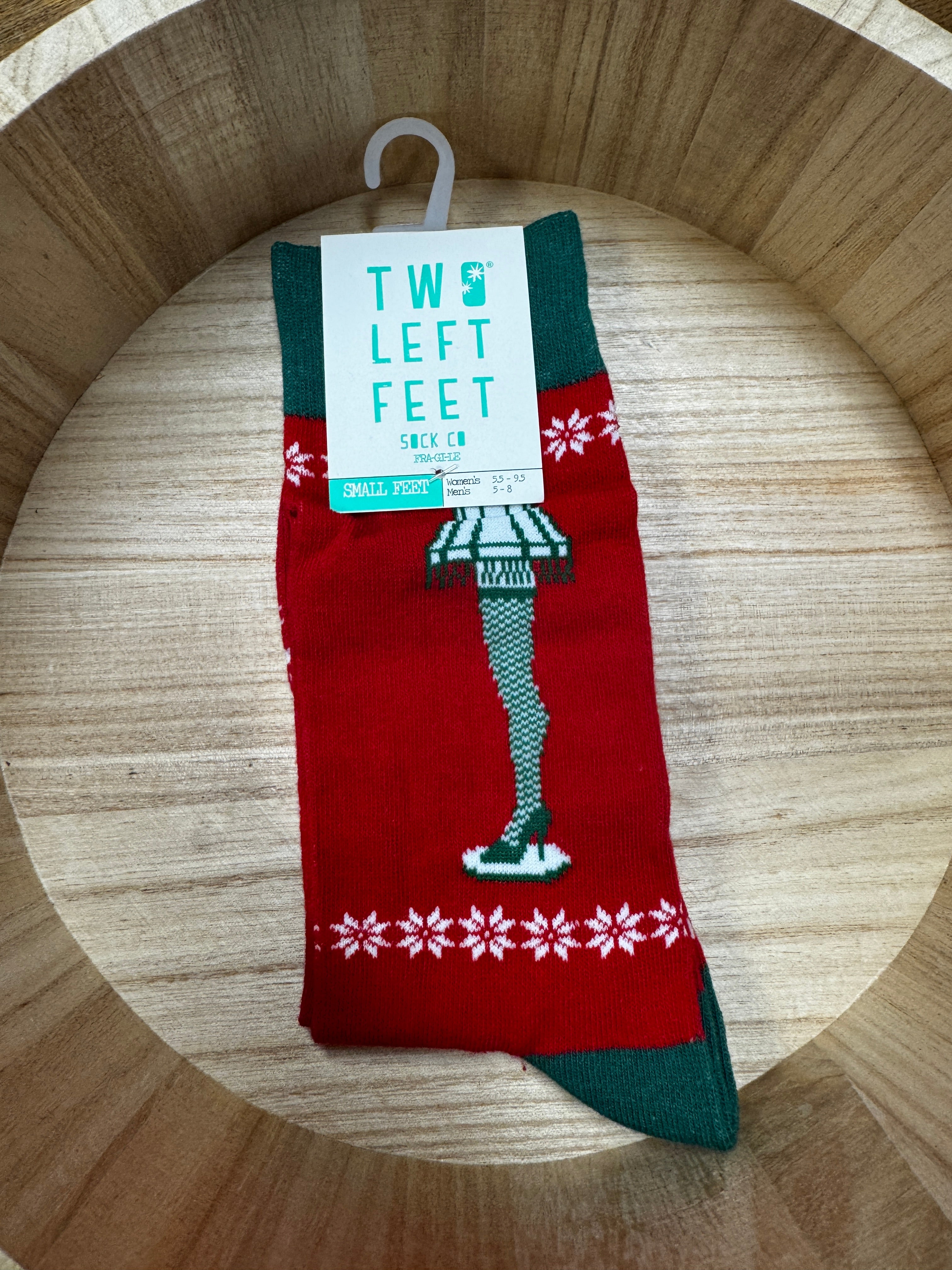 Two Left Feet Christmas Socks-Socks-dm-The Silo Boutique, Women's Fashion Boutique Located in Warren and Grand Forks North Dakota